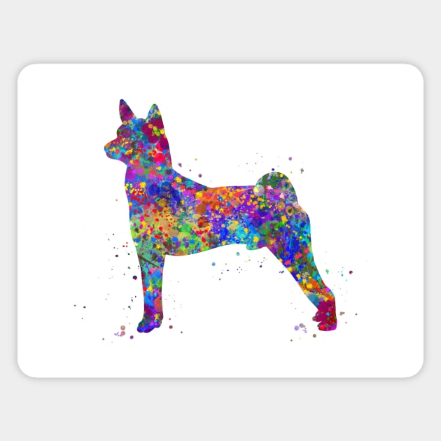 Basenji dog watercolor Sticker by Yahya Art